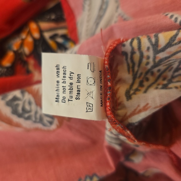 Anthropolgie x Conditions Apply Puff Sleeve Smocked Tropical Ruffle Maxi Dress 4 - Picture 11 of 11